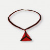 Halsketting met rode driehoek hanger - Rougia