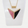 Pink, Black and White Triangle Woven Jewelry Set