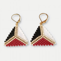 Bordeaux, Black and White Triangle Jewelry Set