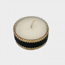 Contour de bougie noir et doré