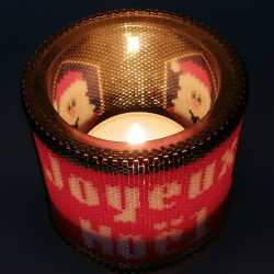 Merry Christmas and Santa Claus candle holder