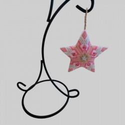 Roze, wit en gouden 3D-ster