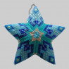 Etoile en 3D bleu, turquoise et argenté