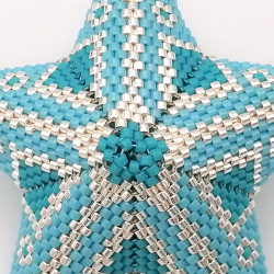 Etoile en 3D turquoise et argenté