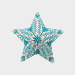 Etoile en 3D turquoise et...