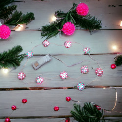 Red Green Christmas Garland Miyuki LED 110 cm