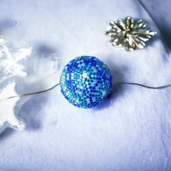Blue LED Christmas Garland Miyuki Delica 110 cm