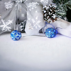Blue LED Christmas Garland Miyuki Delica 110 cm