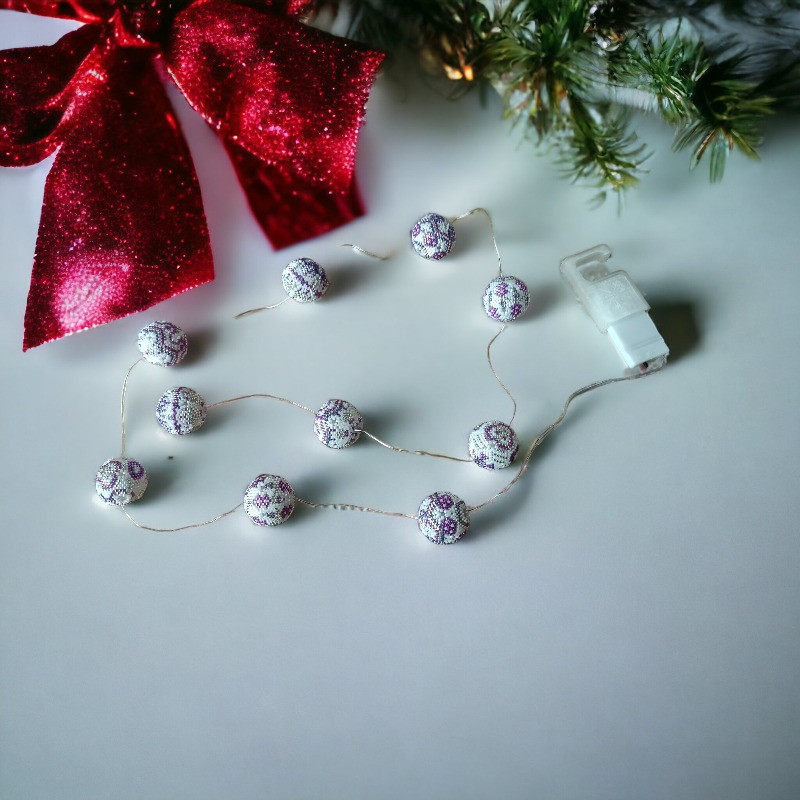 Mauve LED Christmas Garland Miyuki 110 cm