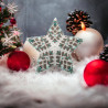 Étoile de Noël 3D 10 cm blanche grise bleue en perles Miyuki