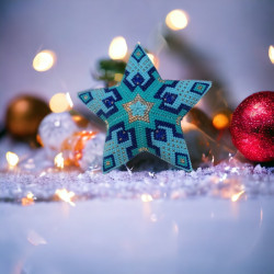 Blue, Turquoise, and Silver 3D Star