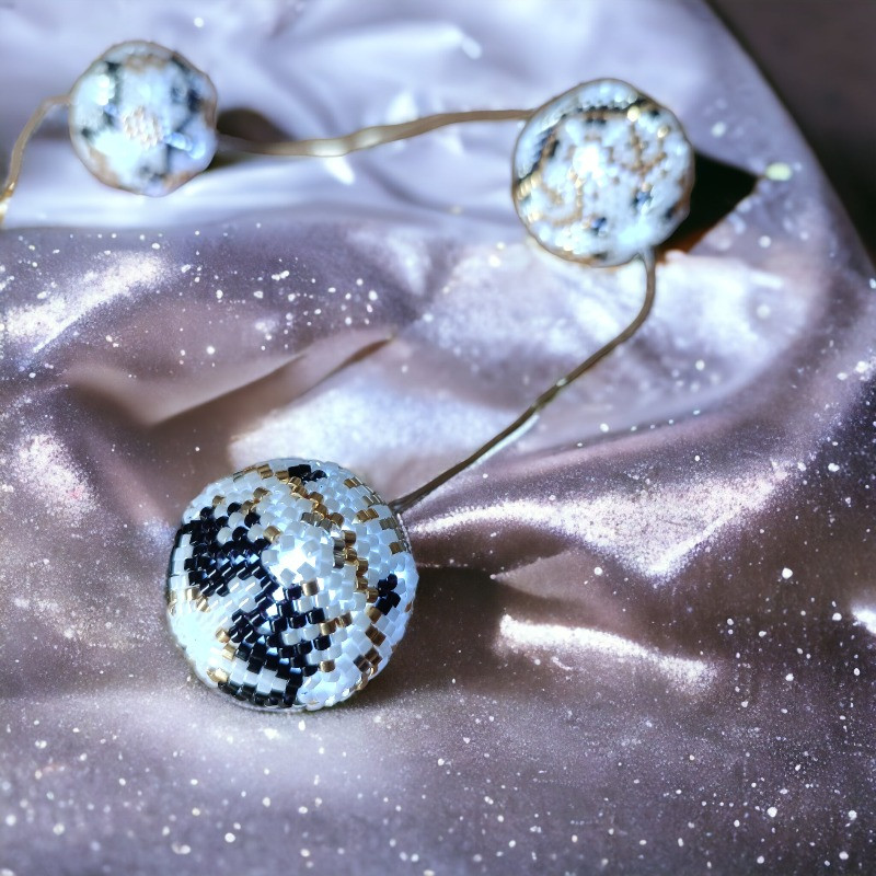 Zwart gouden LED kerstguirlande Miyuki 110 cm