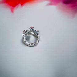 Zilveren vierkleurige verstelbare ring