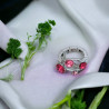 Adjustable Quad-Colored Silver Ring