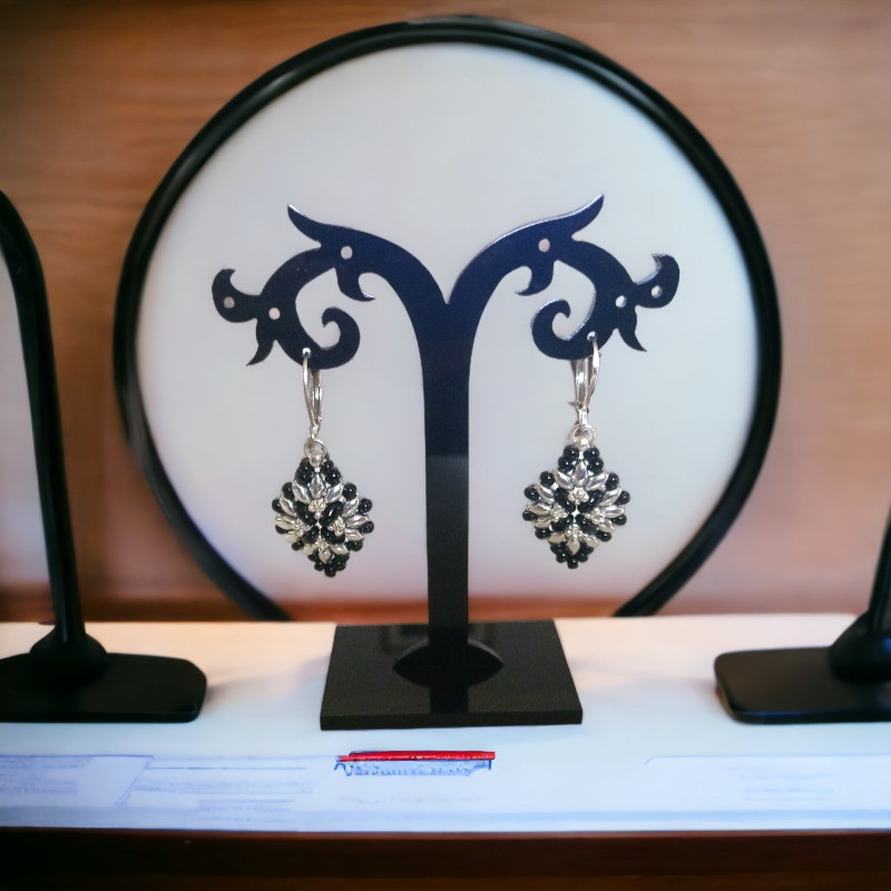 Boucles d’oreilles Lony Superduo & Rocaille – Fait main Belgique | Mamzelle Créations