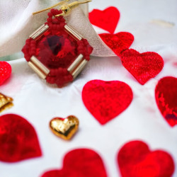 Red Rivola Earrings – Miyuki & Cabochon Handmade | Mamzelle Creations