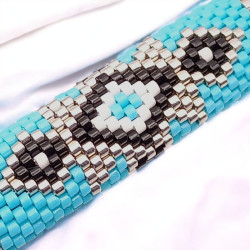 Bracelet en cuir Ramia – Bracelet artisanal en perles Miyuki Delica | Mamzelle Creations