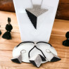 Silver, Black, and White Jewelry Set.