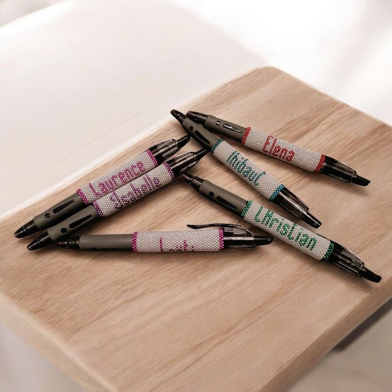 Pen met gepersonaliseerde Miyuki kralen hoes