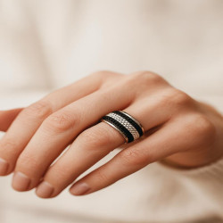 Bague réglable artisanale Kayros en perles Miyuki | Mamzelle Créations