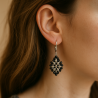 Diamond-shaped Superduo Beaded Earrings | Mamzelle Creations