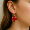 Boucles d'oreilles Rivola rouge - porté