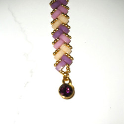 Parure Pendatia – Collier sautoir ajustable & boucles en perles Miyuki | Bijou artisanal doré