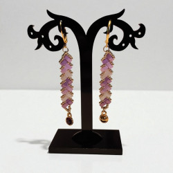 Parure Pendatia – Collier sautoir ajustable & boucles en perles Miyuki | Bijou artisanal doré