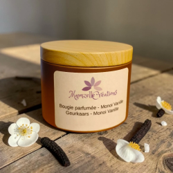 Bougie parfumée Monoï Vanille – Cire Soja‑Coco – Artisanale – 81 g