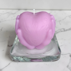 Vierkant kaarsenplateau – Transparant glas – 10 × 10 cm