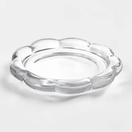 Round candle plate – Clear glass – 11 cm