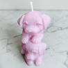 Decoratieve kaars “Gestapelde Puppies” – Kokoswas – 9 cm – Optie plateau