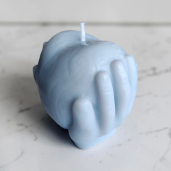 Bougie Déco “Cœur dans Mains” – Cire de Coco – Artisanale – 8 cm