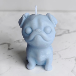 Decoratieve kaars “Zittende Mops” – Kokoswas – 6 cm