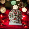 Boule de Noël Faite Main en Perles Miyuki Délica - Décoration de Noël Rouge, Vert, Blanc et Doré