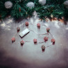 Guirlande de Noël Rouge et Verte Faite Main avec Perles Miyuki Délicas et Lumières LED