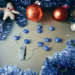 Guirlande Lumineuse Bleu avec Perles Miyuki Delicas et Lampes LED