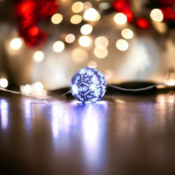 Guirlande de Noël Faite Main en Perles Miyuki Delicas avec Lampes LED