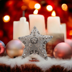Etoile de Noël en perles Miyuki Delica et toupies fait main