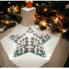 Handmade Miyuki Delica Bead Star Woven in Circular Peyote with Blue Crystals