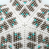 Etoile en perles Miyuki Delica tissée à la main en peyote circulaire avec toupies bleues