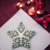 Handmade Miyuki Delica Bead Star Woven in Circular Peyote with Blue Crystals