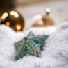3D Turquoise and Silver Miyuki Delica Beaded Star in Peyote Stitch