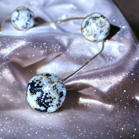 Guirlande Lumineuse Noire et Dorée avec Perles Miyuki Delicas