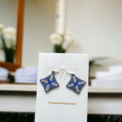 Boucles d'Oreilles Amaris – Artisanales en Perles Miyuki Delica et Toupies Swarovski