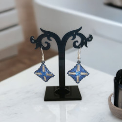 Boucles d'Oreilles Amaris – Artisanales en Perles Miyuki Delica et Toupies Swarovski