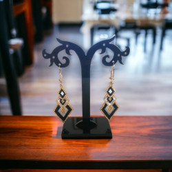 Boucles d'oreilles pendantes en perles Miyuki Delica | Mamzelle Creations