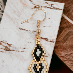 Boucles d'oreilles pendantes en perles Miyuki Delica | Mamzelle Creations