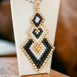Boucles d'oreilles pendantes en perles Miyuki Delica | Mamzelle Creations