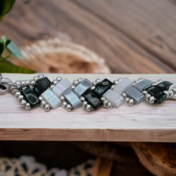 Boucles d'oreilles Pendatia | Perles Miyuki Half Tila | Mamzelle Creations